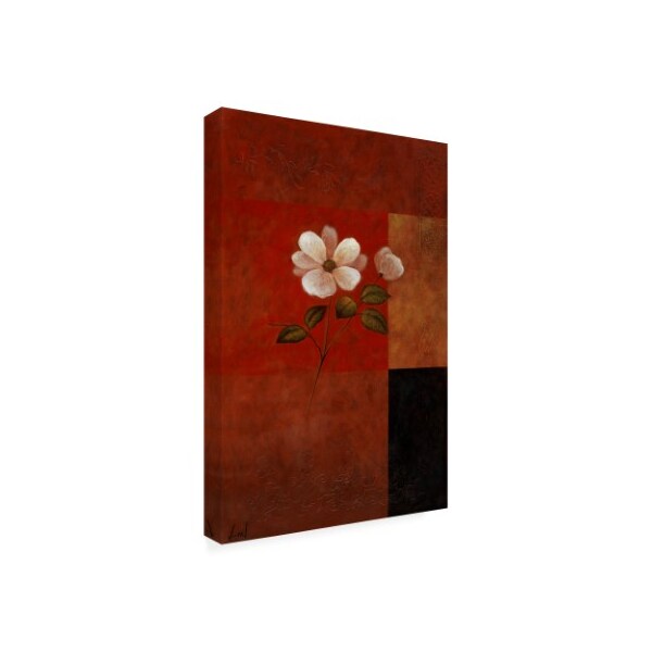 Pablo Esteban 'White Floral Bold Red 1' Canvas Art,12x19